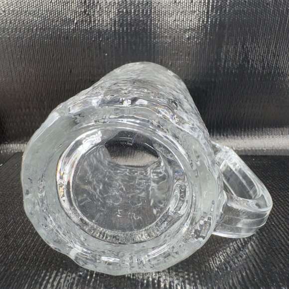 Vintage Hoya Clear Ice Texture Glass Mug Cup Set 2 Heavy Glassware Mugs Cups VTG - Picture 6 of 11